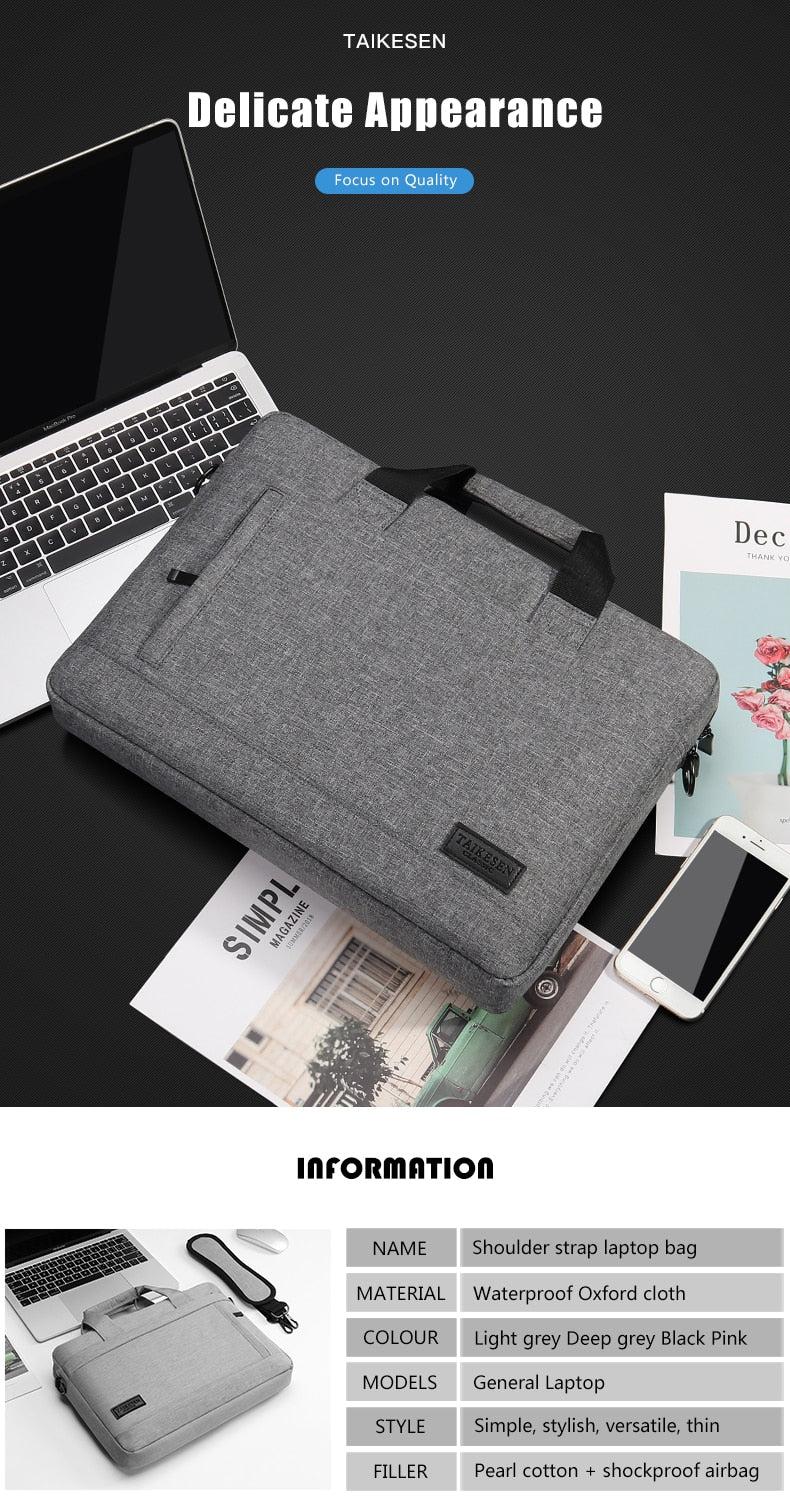 Laptop Bag Sleeve Case Protective Shoulder Carrying Case For pro 13 14 15.6 17 inch Macbook / FREE Shipping