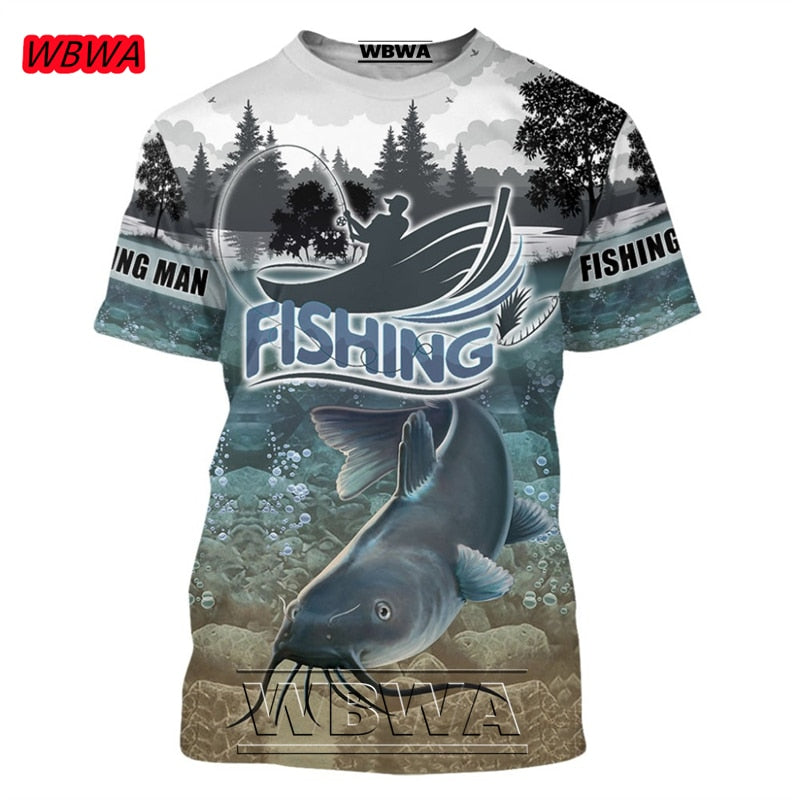 Men and Ladies t-shirt popular custom 3D prints of fish / FREE Shipping