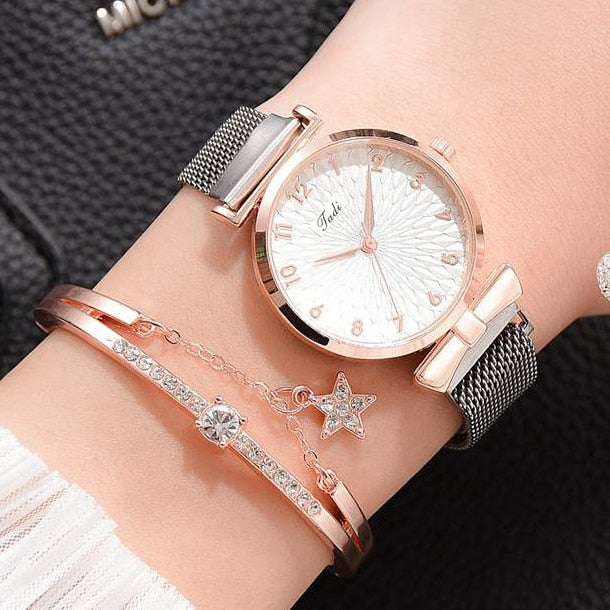 Elegant Bracelet and LVPAI Watch For Women / quartz / enter discount code  RPHKSPFPJRSN  Buy 1 get 1 FREE  /  FREE Shipping