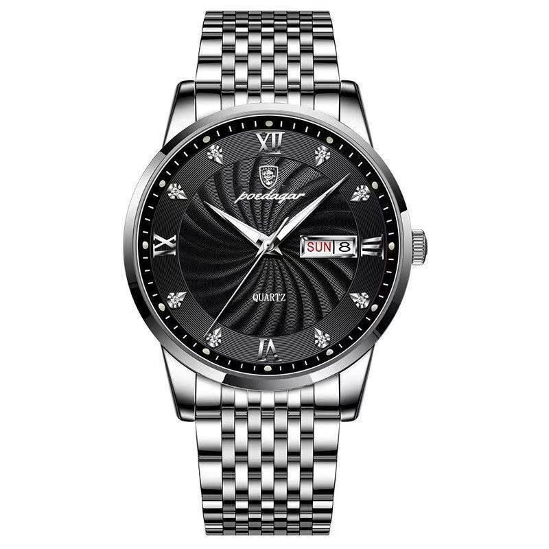 POEDAGAR Men's wrist  Watch Stainless Steel  / waterproof / Luminous Date , enter Discount Code BSATYMPNPZBQ  Buy 1 get 1 FREE / FREE Shipping