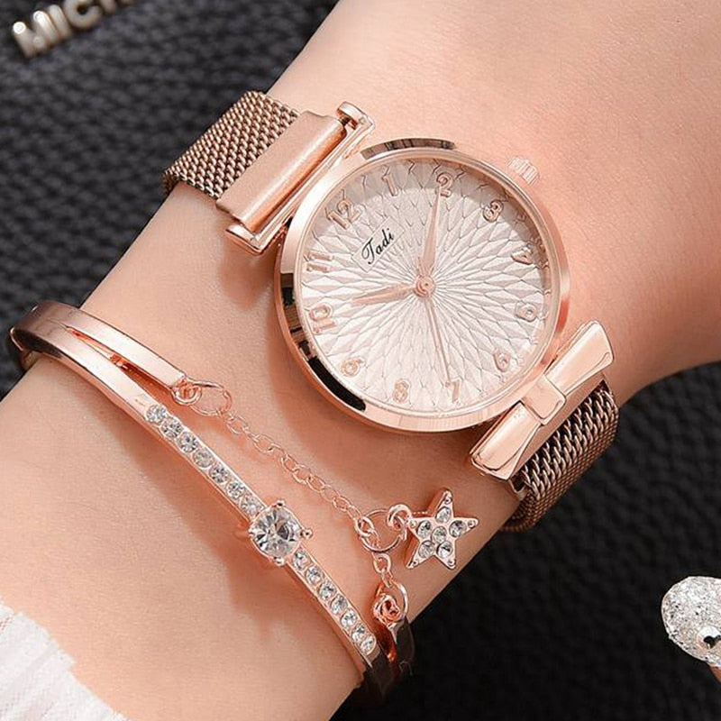 Elegant Bracelet and LVPAI Watch For Women / quartz / enter discount code  RPHKSPFPJRSN  Buy 1 get 1 FREE  /  FREE Shipping