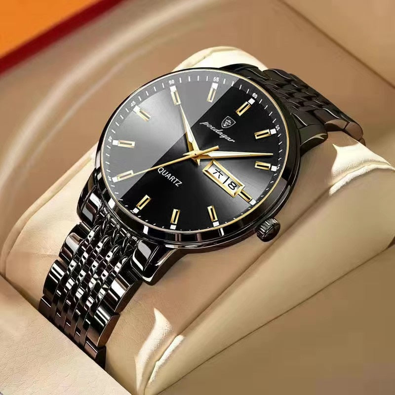 POEDAGAR Men's  Quartz  Watch  / Waterproof / Luminous / Stainless Steel , enter Discount Code 1QFX86VKJ1AS  Buy 1 get 1 FREE / FREE Shipping