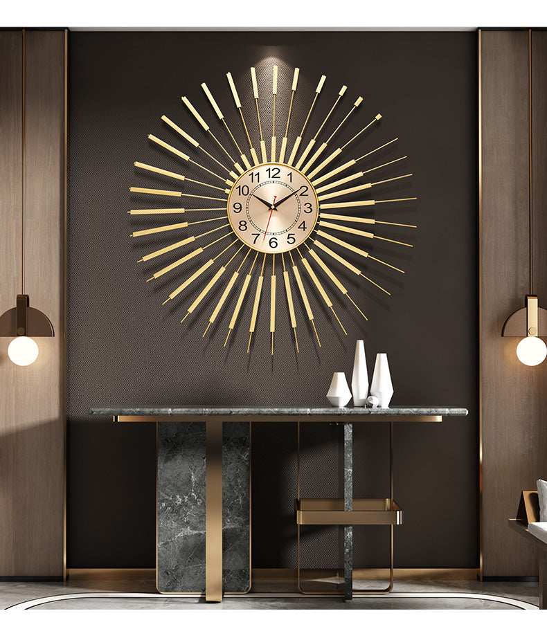 Living room light luxury iron wall clock /  European style design