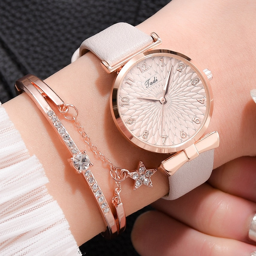 Elegant Bracelet and LVPAI Watch For Women / quartz / enter discount code  RPHKSPFPJRSN  Buy 1 get 1 FREE  /  FREE Shipping