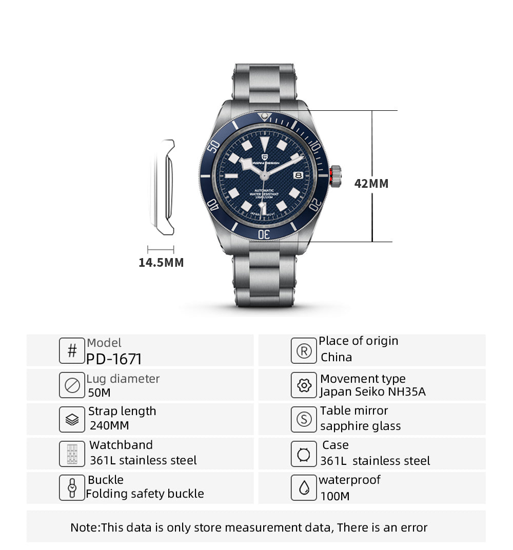Men's  PAGANI DESIGN BB58 wrist Watch / FREE Shipping - tracking available