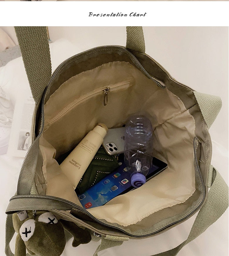 Ladies  Bag great for work/Salon or beach with Zipper / Nylon Waterproof / Large Capacity Tote Shoulder Bag  / FREE Shipping