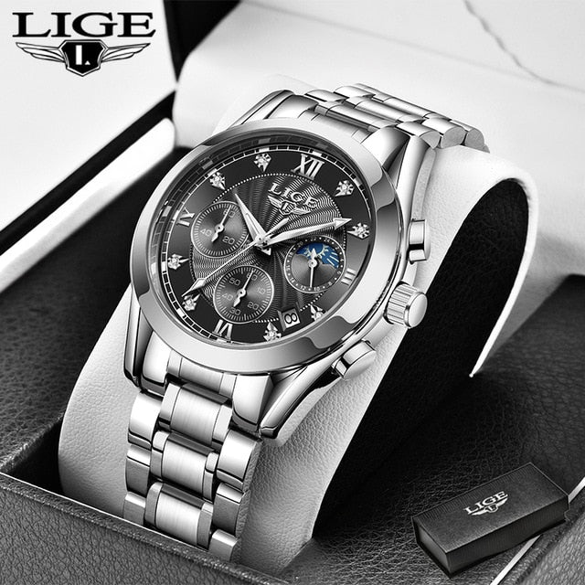 LIGE beautiful elegant  Ladies Watch / Waterproof/  Rose Gold Steel Strap / Top Brand Bracelet
