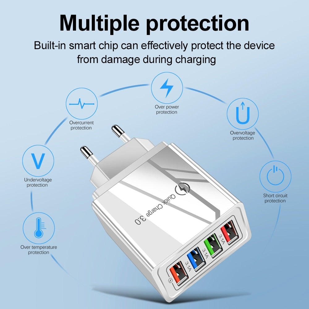 USB QC Wall Plug Quick Charger 3.0 For iPhone 12 Pro-Max Tablet / Buy 25 get 10 FREE / Enter Code  5M6TST0TF4FN /  Shipping