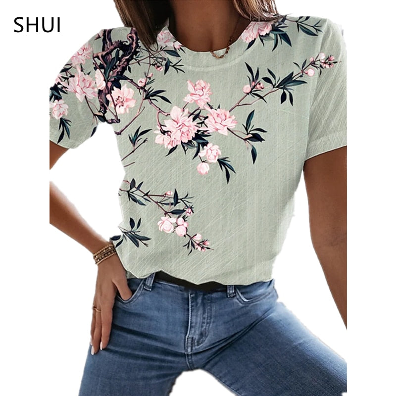Ladies Beautiful sexy floral prints for blouse / t-shirt top comfortable / enter Discount Code  RYNTGQJRZ81V   BUY 4 get 1 FREE / FREE Shipping