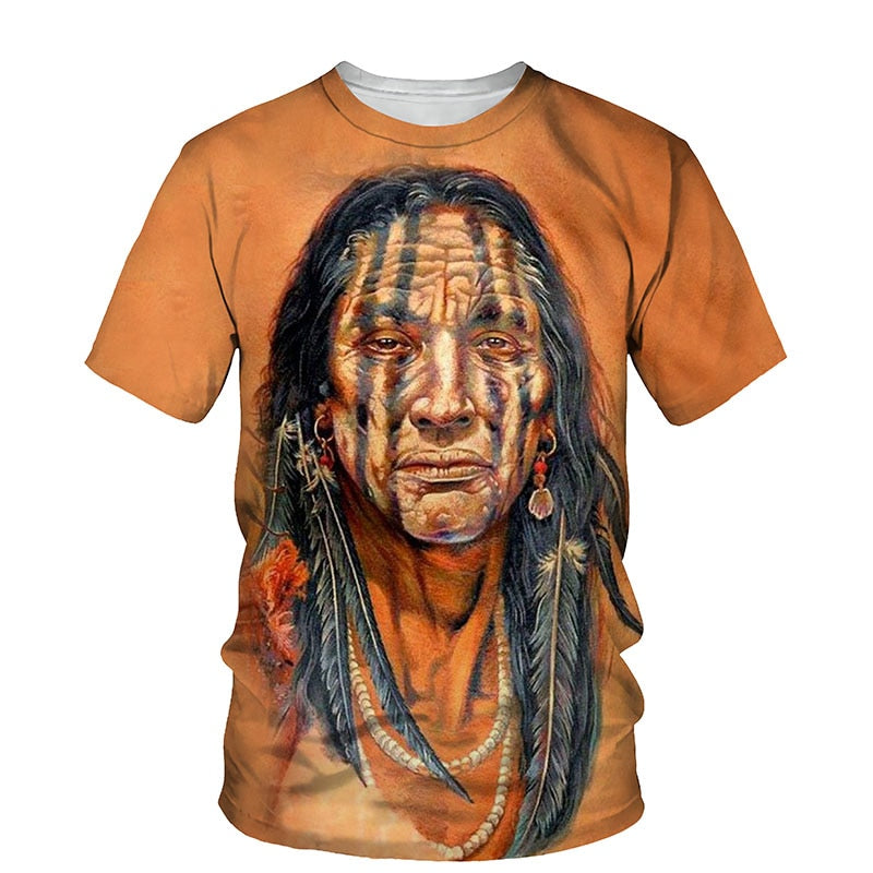 Men's fashion   Indian Culture 3D  Short Sleeve Casual T-shirts / FREE Shipping