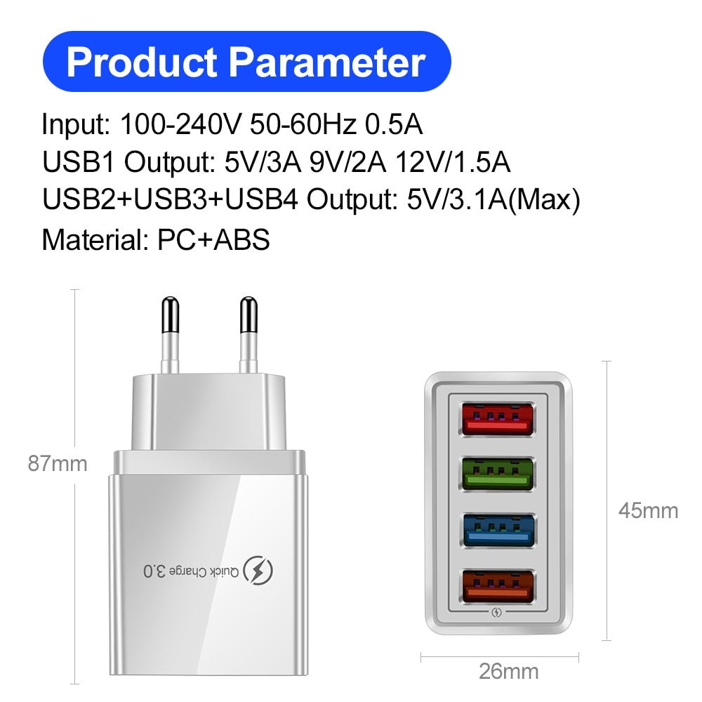 USB QC Wall Plug Quick Charger 3.0 For iPhone 12 Pro-Max Tablet / Buy 25 get 10 FREE / Enter Code  5M6TST0TF4FN /  Shipping