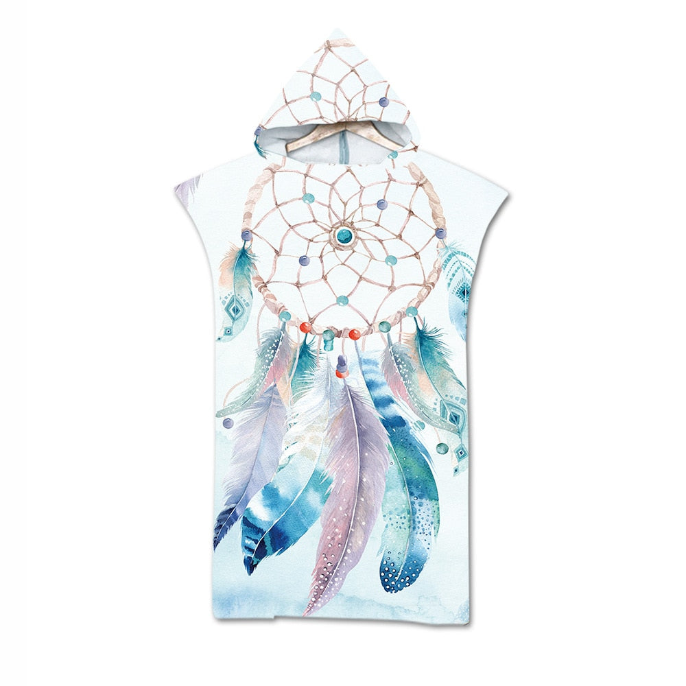 Adult custom print  hoodie Beach robe / Bath robe great for the Beach or casual wear / Free Shippng