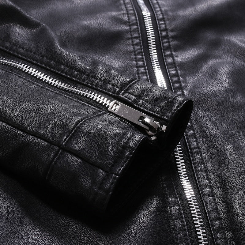 Men's Leather Jacket great for  Motorcycle or Casual wear   / FREE Shipping - tracking available