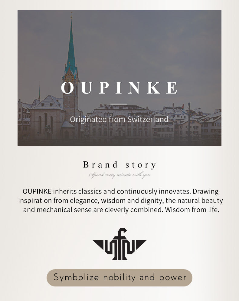 Swiss OUPINKE Top Brand beautiful/elegant Ladies Wristwatch  Waterproof Watches Sapphire Mirror Tungsten Steel Watchstrap