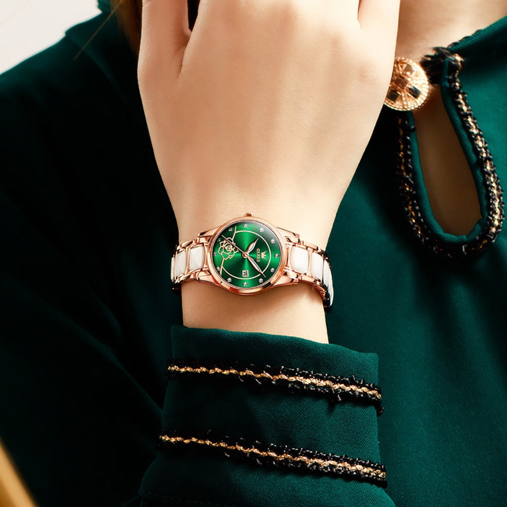 OLEVS beautiful elegant Watches for Women  Camellia /  Quartz / Japan Movement / 30M Waterproof