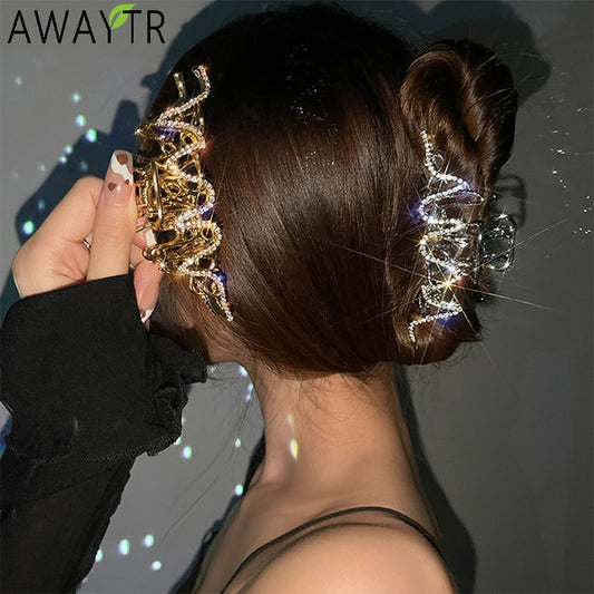 AWAYTR custom Rhinestone Metal Hair Claw Crab Clip / Free Shipping