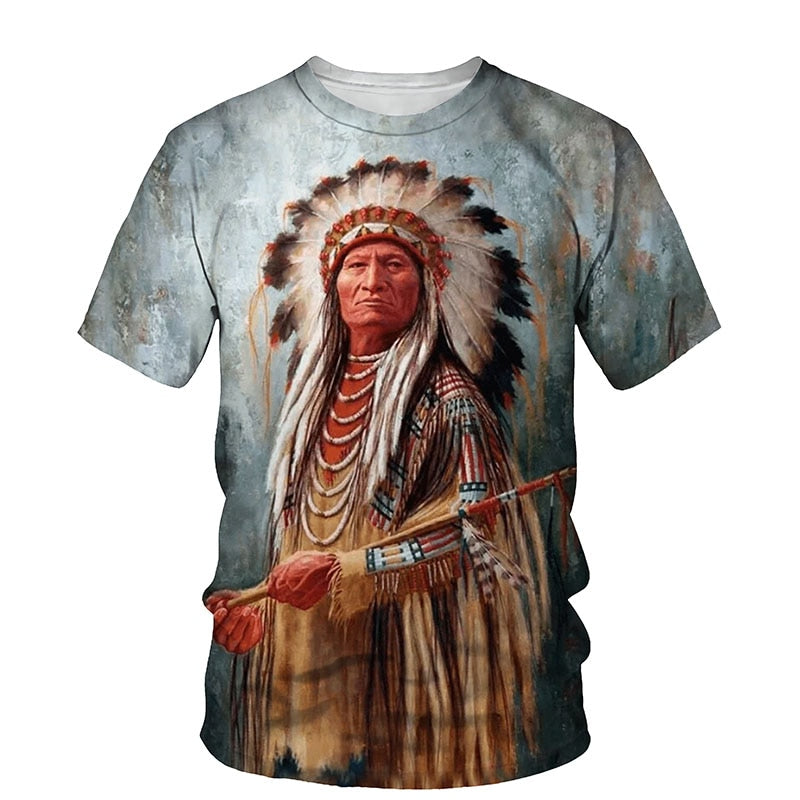 Men's fashion   Indian Culture 3D  Short Sleeve Casual T-shirts / FREE Shipping
