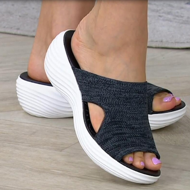 Summer Women Beach Mesh Slippers Casual Comfortable orthopedic EVA sole / FREE Shipping