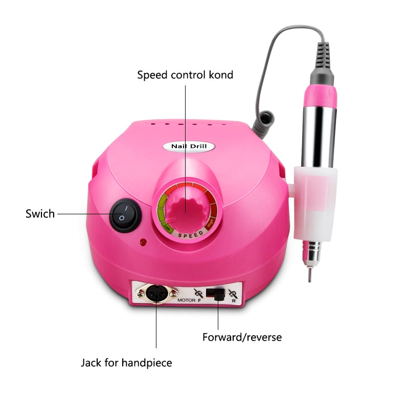 Electric Nail Drill Machine 35000/20000 RPM -Filing Sets for Manicure/ FREE Shipping