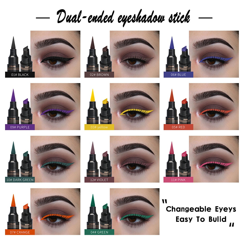 QIBEST multi-color  Eyeliner  Pen Waterproof Fast Dry Double-ended / FREE shipping