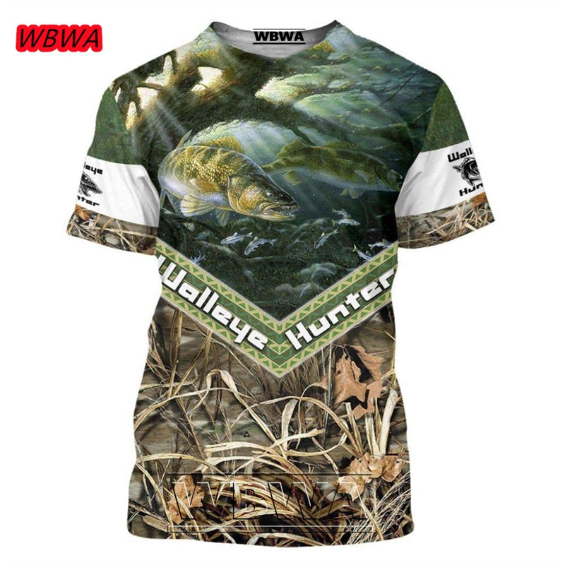 Men and Ladies t-shirt popular custom 3D prints of fish / FREE Shipping