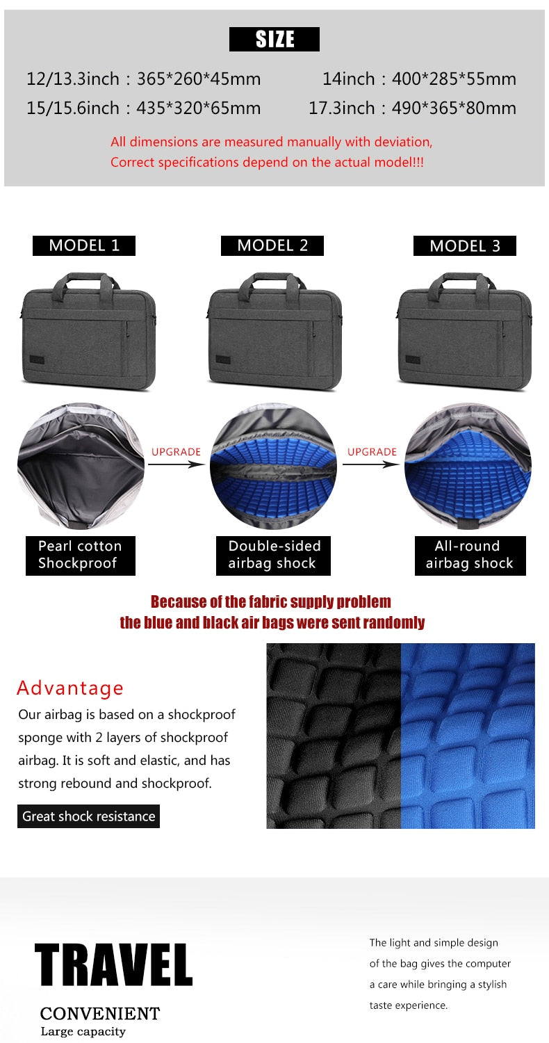 Laptop Bag Sleeve Case Protective Shoulder Carrying Case For pro 13 14 15.6 17 inch Macbook / FREE Shipping