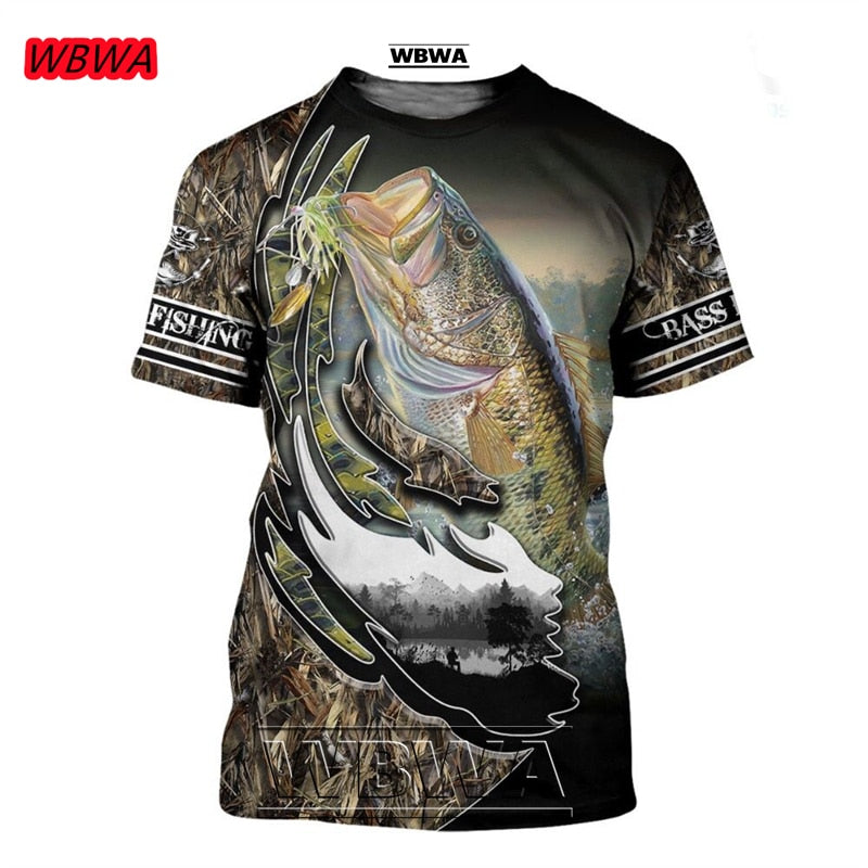Men and Ladies t-shirt popular custom 3D prints of fish / FREE Shipping