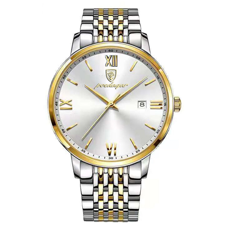 POEDAGAR Men's wrist  Watch Stainless Steel  / waterproof / Luminous Date , enter Discount Code BSATYMPNPZBQ  Buy 1 get 1 FREE / FREE Shipping
