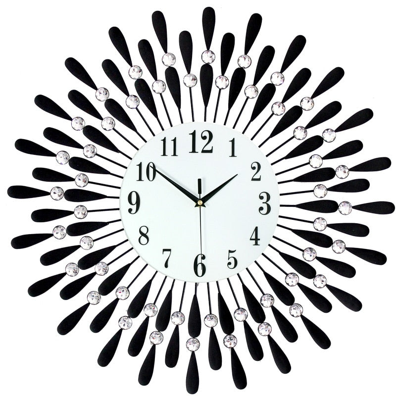 Crystal Sun Modern Style Wall Clock 38X38cm home or Office / FREE Shipping