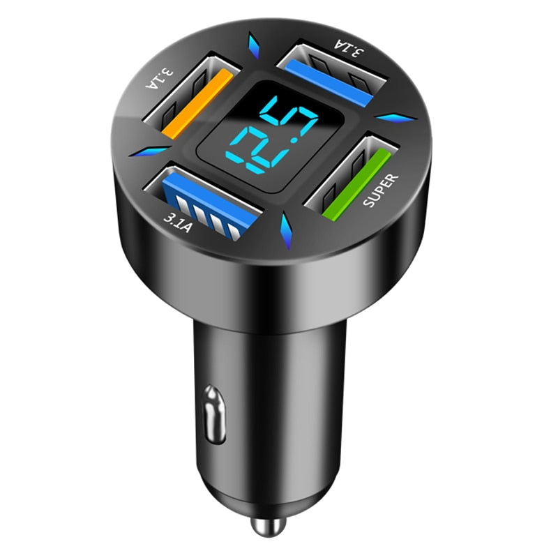 66W 4 Ports USB C Car Charger adapter Fast Charge 3.0 LED display/ Buy 15 GET 2  FREE / Enter Code YCNGM0EXYQPP /-Free Shipping