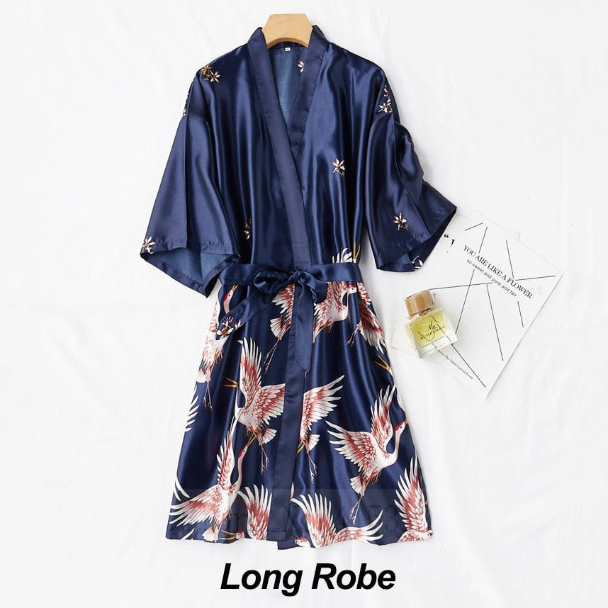 Ladies 2 piece Robe Set Bride Wedding Robe Gown Lace Sexy /  Kimono Bathrobe  / FREE Shipping