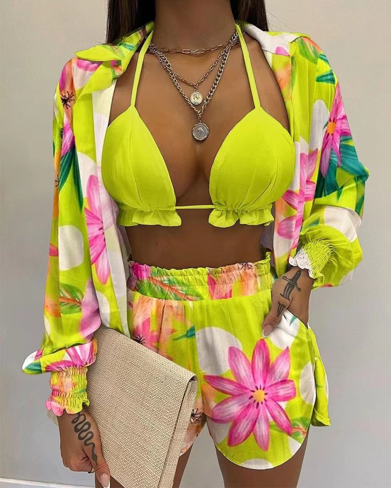 Ladies New Summer 3 Piece  Beach Outfit  /  Swimwear  / FREE shipping