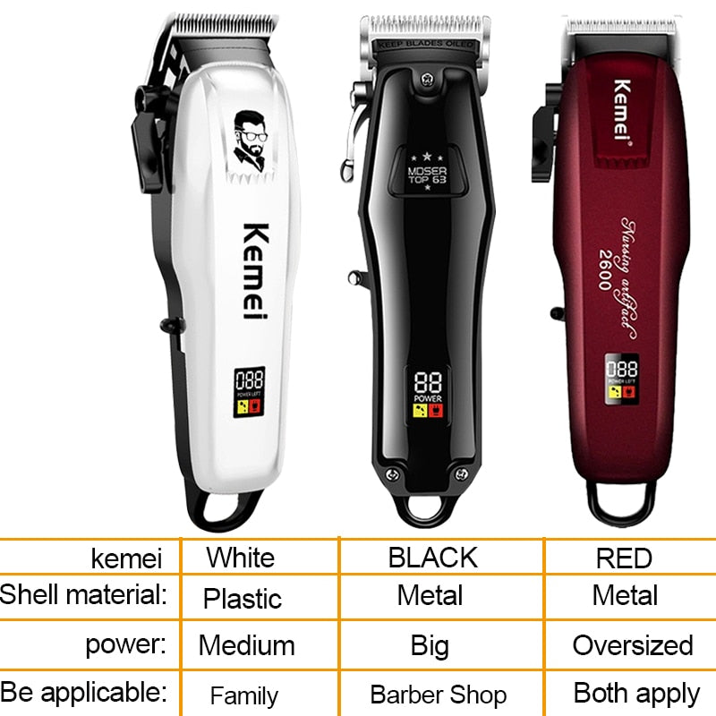 Kemei Professional Electric Hair Clipper / Cutting Wireless Trimmer , rechargeable / FREE Shipping
