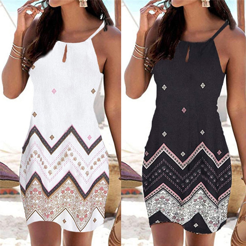 Ladies Sexy Beach Dress Sleeveless Elegant Spaghetti Strap  Verano / FREE Shipping