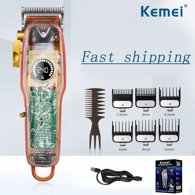 Kemei Electric Hair Clipper for Men / Professional cordless Cutter Wireless Hair Cutter / FREE Shipping
