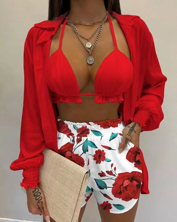 Ladies New Summer 3 Piece  Beach Outfit  /  Swimwear  / FREE shipping