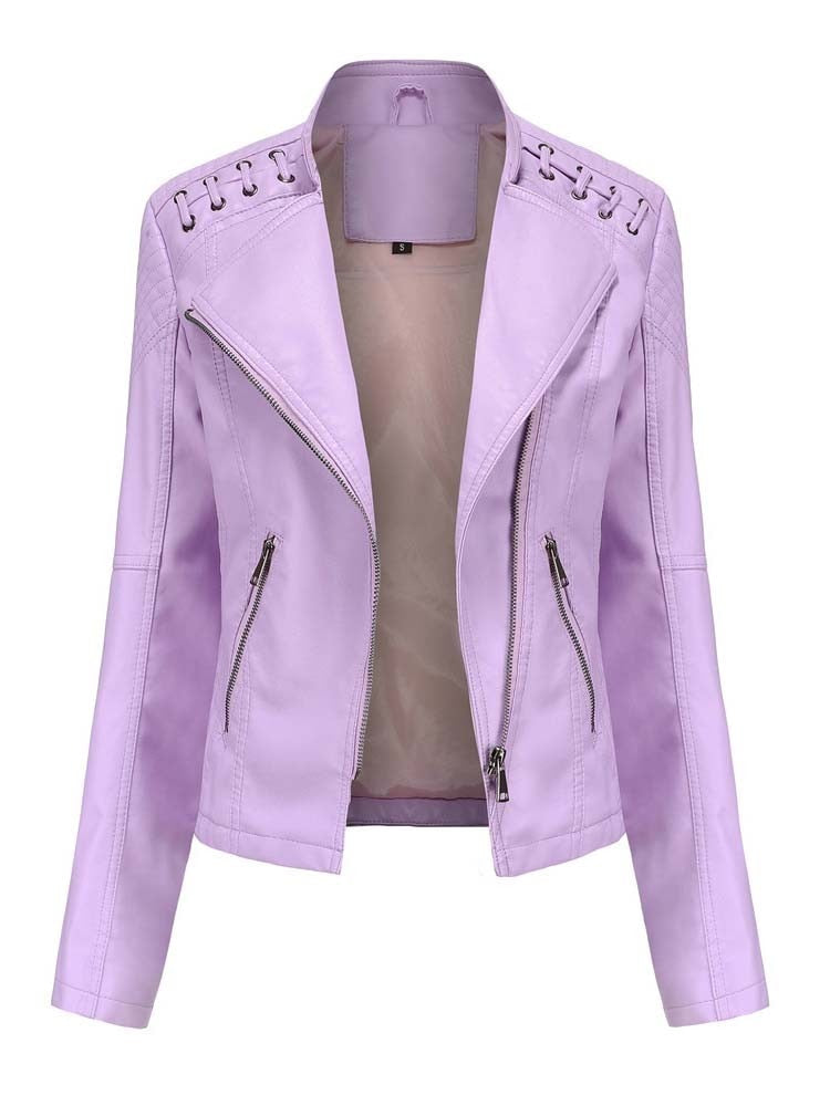Ladies Leather Jacket , pockets , zippers with comfortable lining - TOP Seller / FREE Shipping