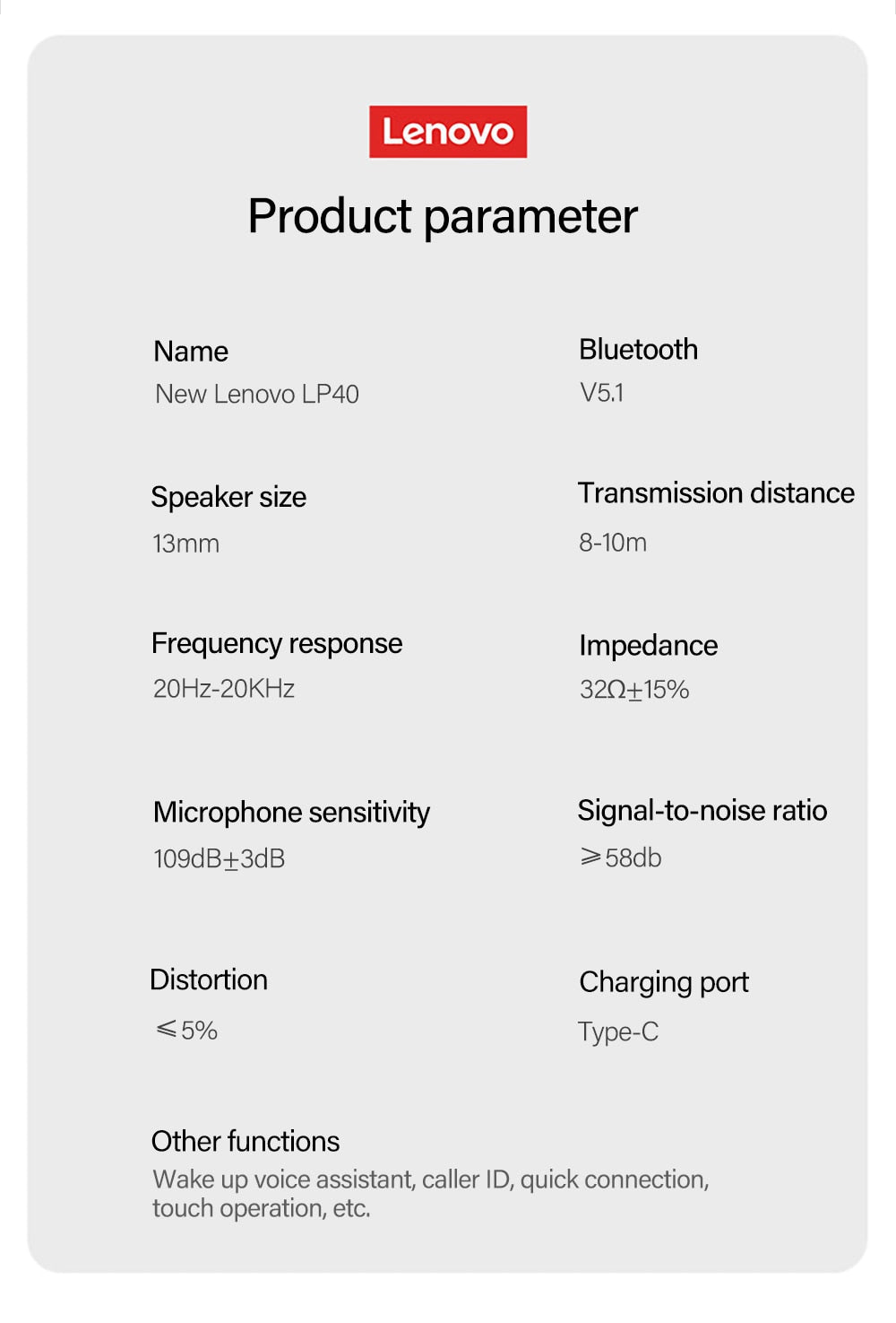 Lenovo LP40 Pro Bluetooth 5.1 Wireless Head/earphones , Microphone,  Music TWS Headset / Buy 3 get 1 FREE / Enter Code ER57K3SYQ7EV / FREE Shipping