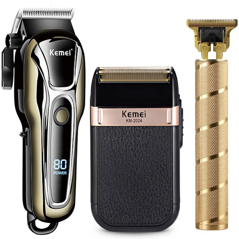 Kemei Professional 3-piece Combo set USB Charger / Trimmer, Cutter, electric shaver for men /  FREE Shipping