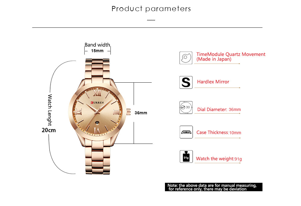 CURREN  beautiful  Gold  Ladies Wrist  Watch ,  Quartz /  FREE Shipping