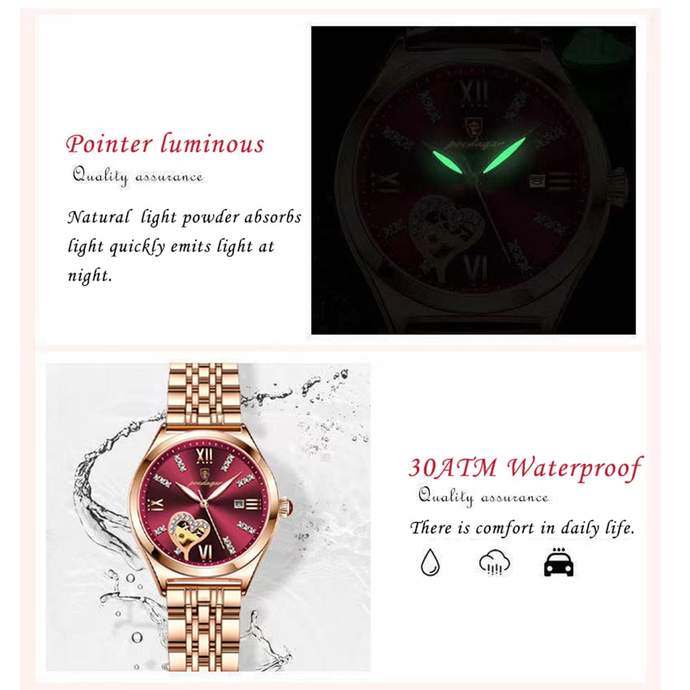 POEDAGAR 320 Elegant Ladies Watch with sparkling Diamonds-luminous/ FREE Shipping