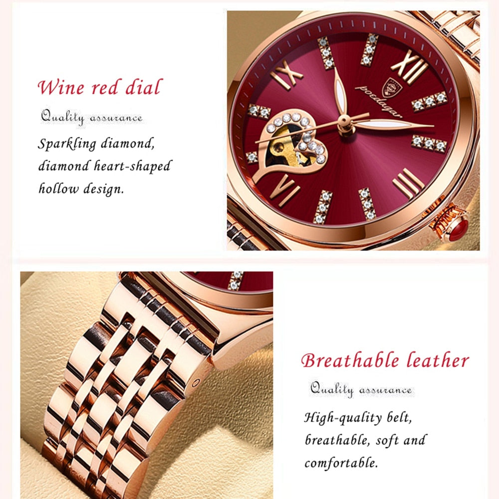 POEDAGAR 320 Elegant Ladies Watch with sparkling Diamonds-luminous/ FREE Shipping