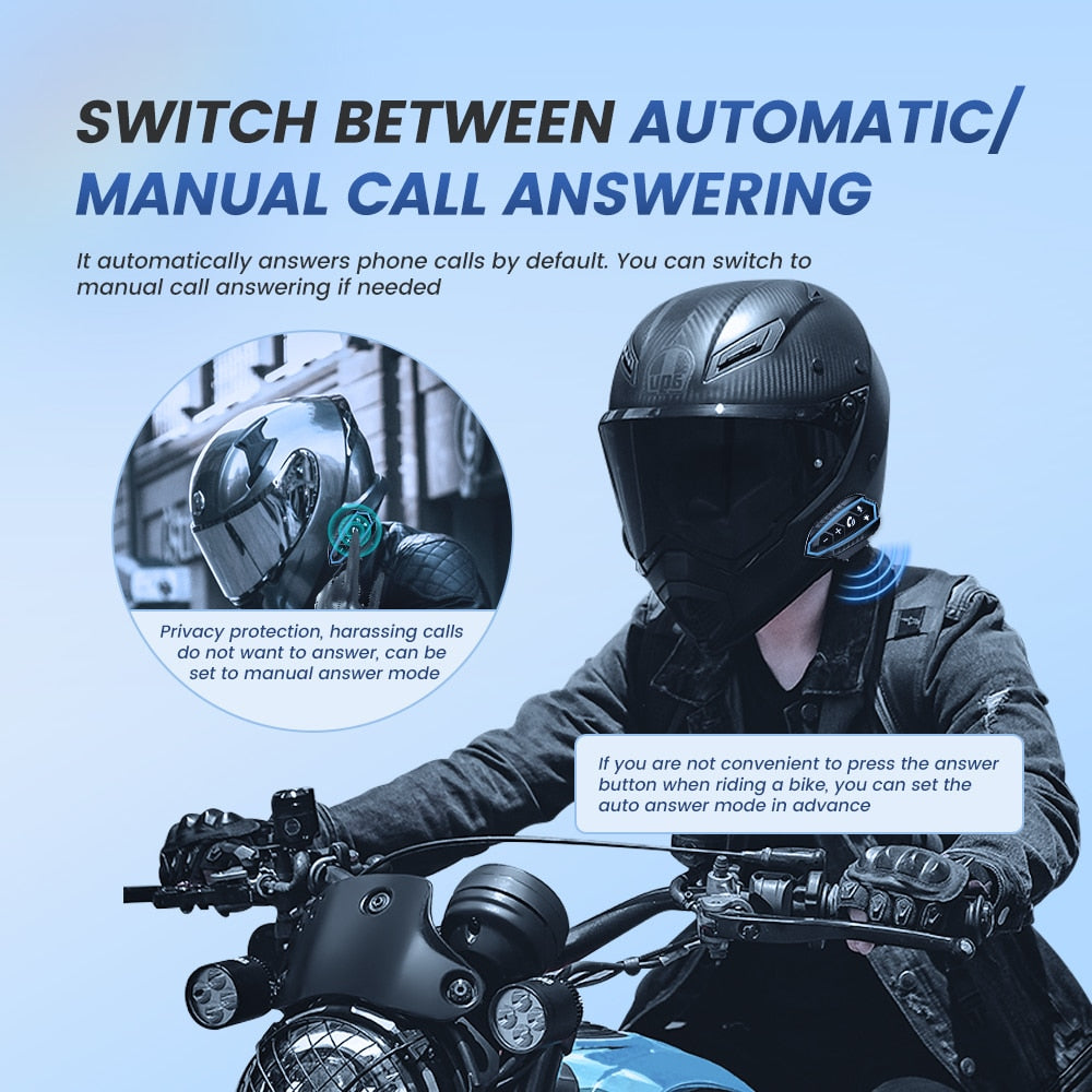 Gearelec Motorcycle Helmet Headset Bluetooth 5.0 EDR 3PCS Replace Frame Wireless  IP67 Waterproof / Buy 3 get 1 FREE / Enter Code P4TKB85AB2ET/ FREE Shipping