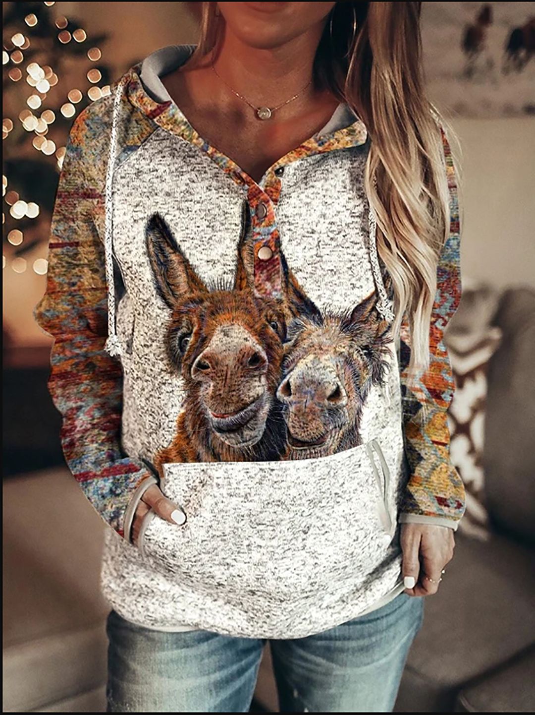Horses 3d Custom Vintage design Hoodies for Women comfortable pullover / FREE Shipping