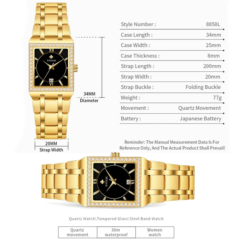 WwOOR beautiful Gold 8858 Watches for Women / enter discount code 8DHRGX9DAJT2  Buy 1 get 1 FREE / FREE Shipping