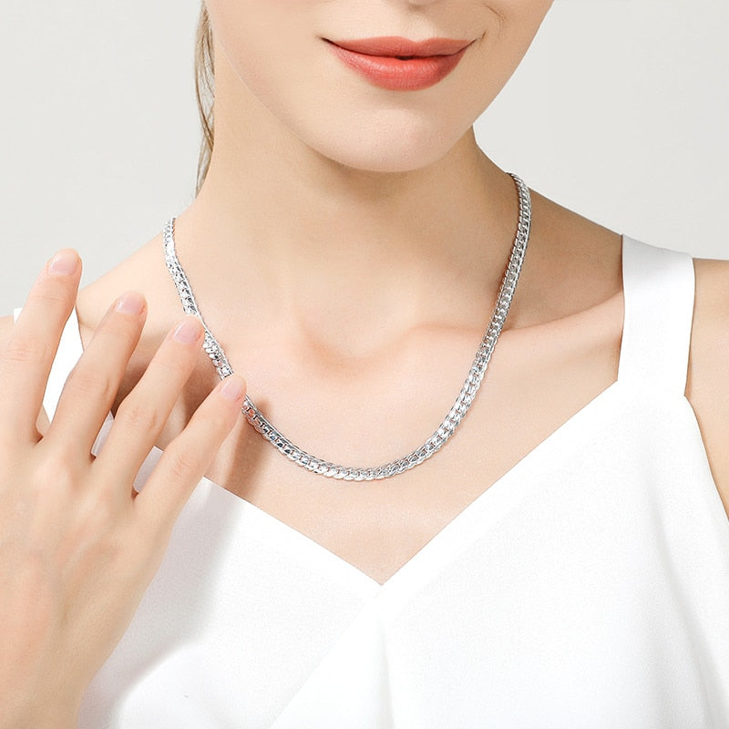 BATYYINY 20-60cm 925 sterling Silver / Gold Cuban link chain /necklace - Free Shipping