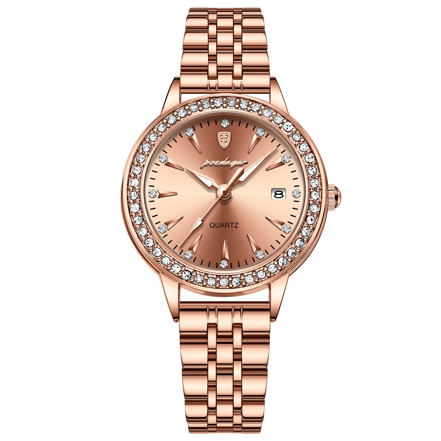 POEDAGAR Ladies Watch with sparkling Diamonds / Luminous / Date / Quartz  / FREE Shipping