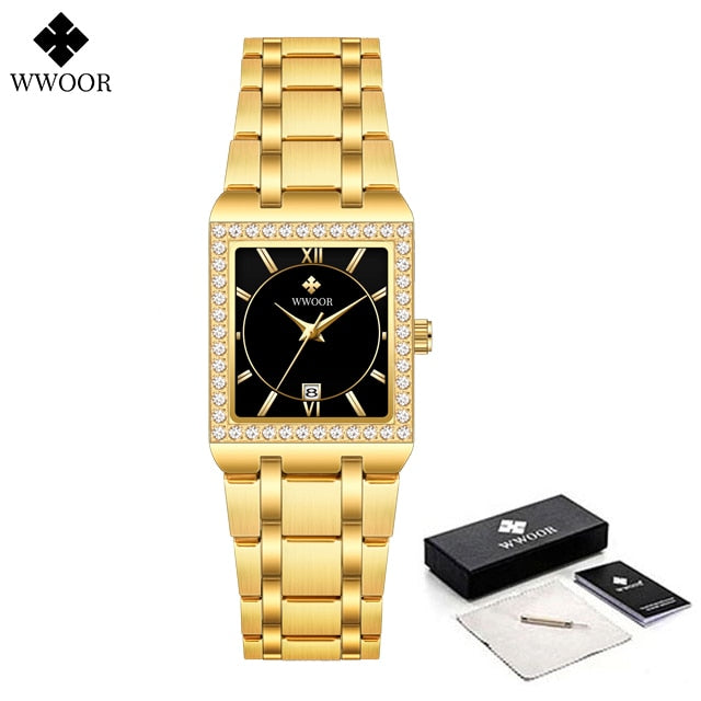 WwOOR beautiful Gold 8858 Watches for Women / enter discount code 8DHRGX9DAJT2  Buy 1 get 1 FREE / FREE Shipping