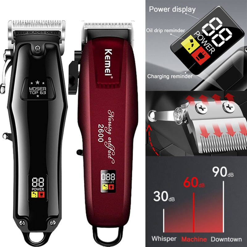 Kemei Professional Electric Hair Clipper / Cutting Wireless Trimmer , rechargeable / FREE Shipping