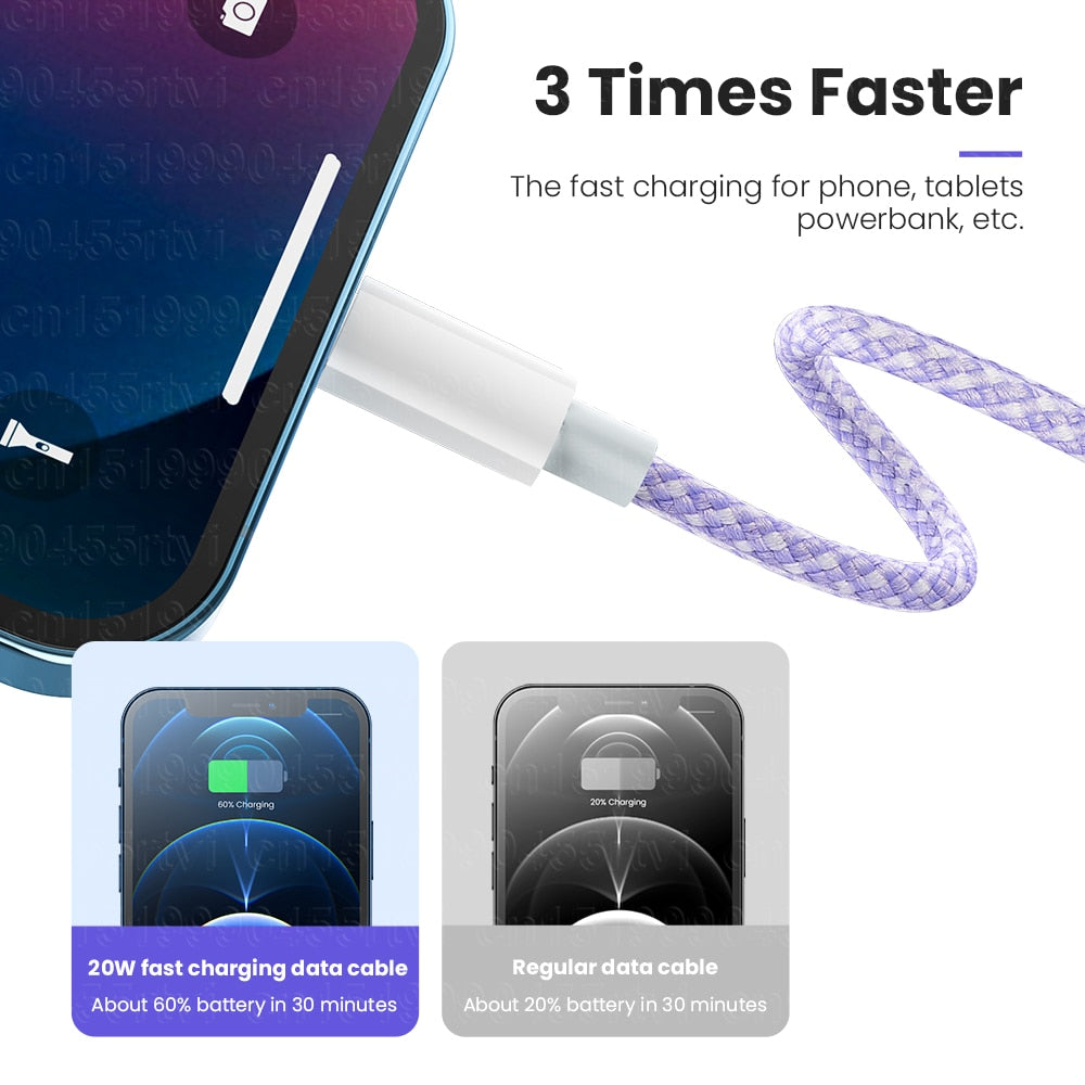 20W PD USB C Cable for iPhone 14 13 12 Pro Max Fast Charging/ Buy 4 get 1 FREE/ Enter Code WH4SE1NTD13K /Free Shipping